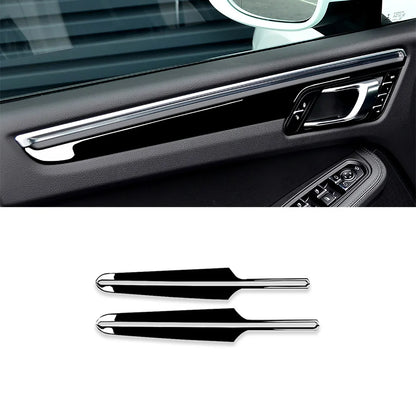 for Porsche MACAN 2014-2018 2019 2020 2021 Door Panel Decal Decoration Cover Trim Sticker Car Exterior Accessories ABS Black