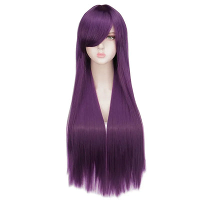 Doki Doki Literature Club Yuri Women Long Straight Wig Women Purple Costume Heat Resistant Synthetic Hair Party Role Play Wigs