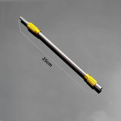 JUSTINLOU 1PC Hexagonal Handle Bendable Impact Drill Bit Universal 25cm Metal Soft Shaft Flexible Extended Drill Bit Hand Tool