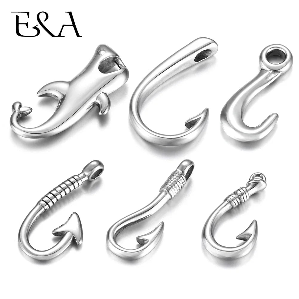 Stainless Steel Hooks Pendant Bracelet Clasp Fishhook Jewelry Making Findings Charms DIY Supplies Accessories Wholesale