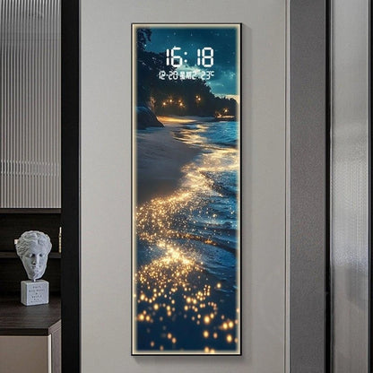 Modern Electronic Clock LED Wall Lamp for Living Room Entrance Corridor Study Hotel Plane Painting Home Decorations Mural Light