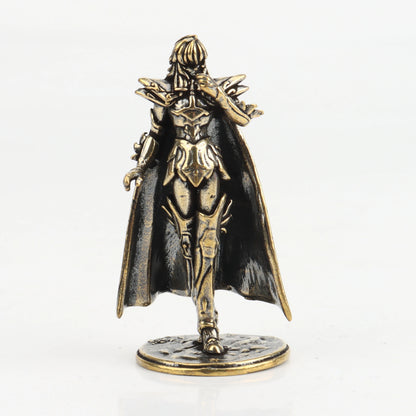 Gold Saint brass Mini Figures twelve zodiac Saint Seiya ornament cartoon model desktop decoration copper gift