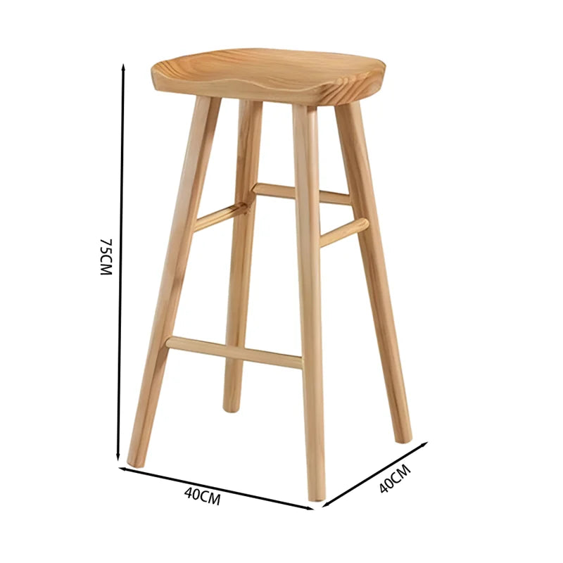 Nordic Bar Chair, Bar Stool, Solid Wood Home Chair, High Stool, Mobile Phone Store Stool, Modern Minimalist Bar Chair, Bar Stool