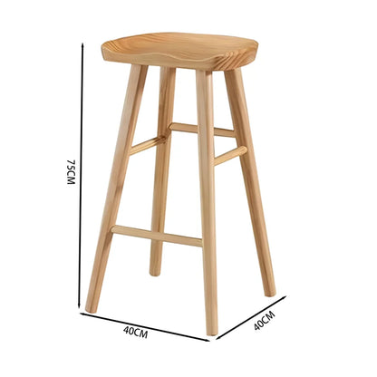 Nordic Bar Chair, Bar Stool, Solid Wood Home Chair, High Stool, Mobile Phone Store Stool, Modern Minimalist Bar Chair, Bar Stool