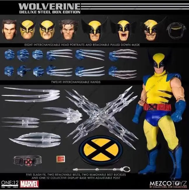Brand new，MEZCO Ants - Limited Edition Golden Label MARVEL X-Men Wolverine  Deadpool Action Figure