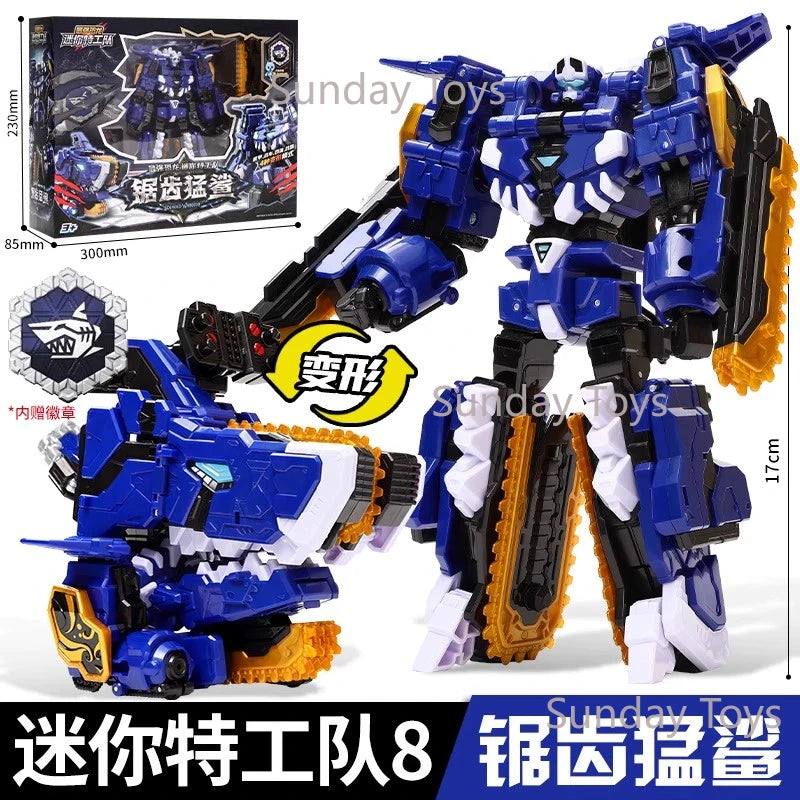 New Miniforce 8 Super Dinoid Transform Combined Mecha Robot Action Figures Toys Mini Force Rex Battle King Deformation Model Toy