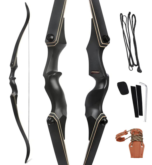 60 Inch Archery Takedown Recurve Bow F171A for Adults/Youth 30-60Lbs American Hunting Bow Magnesium Alloy Metal  Right Handed