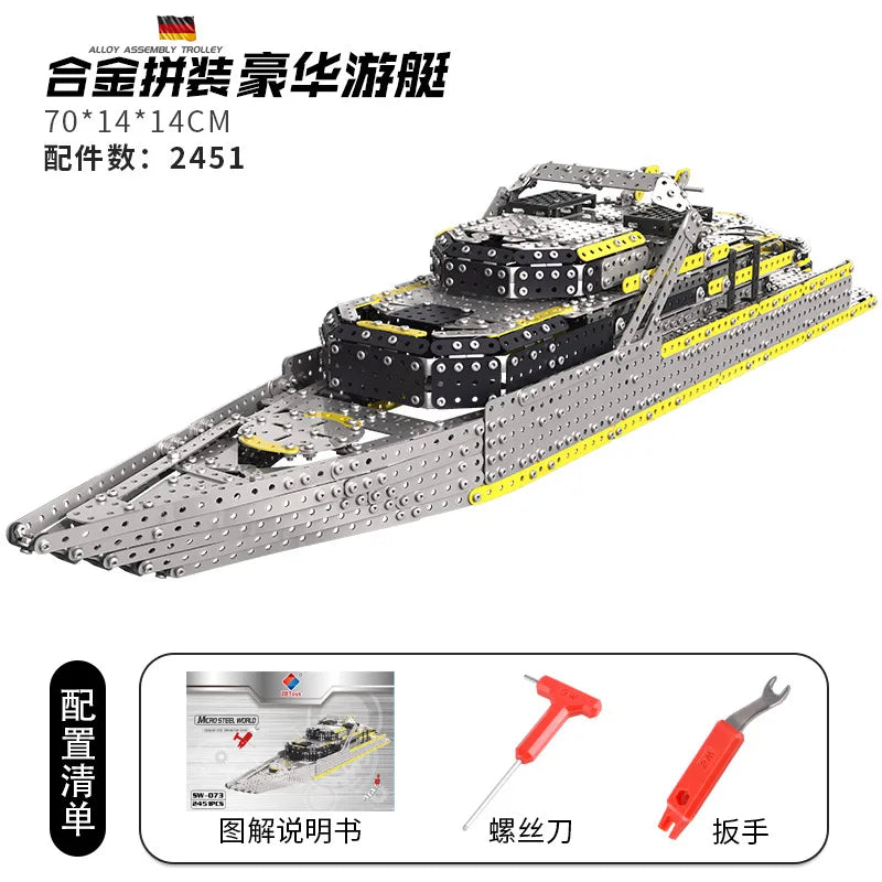 3D Metal Building Block Fighter Aircraft Model Assembly Jigsaw Toy Alloy RC Engineering Vehicle Gift Adult Assembly