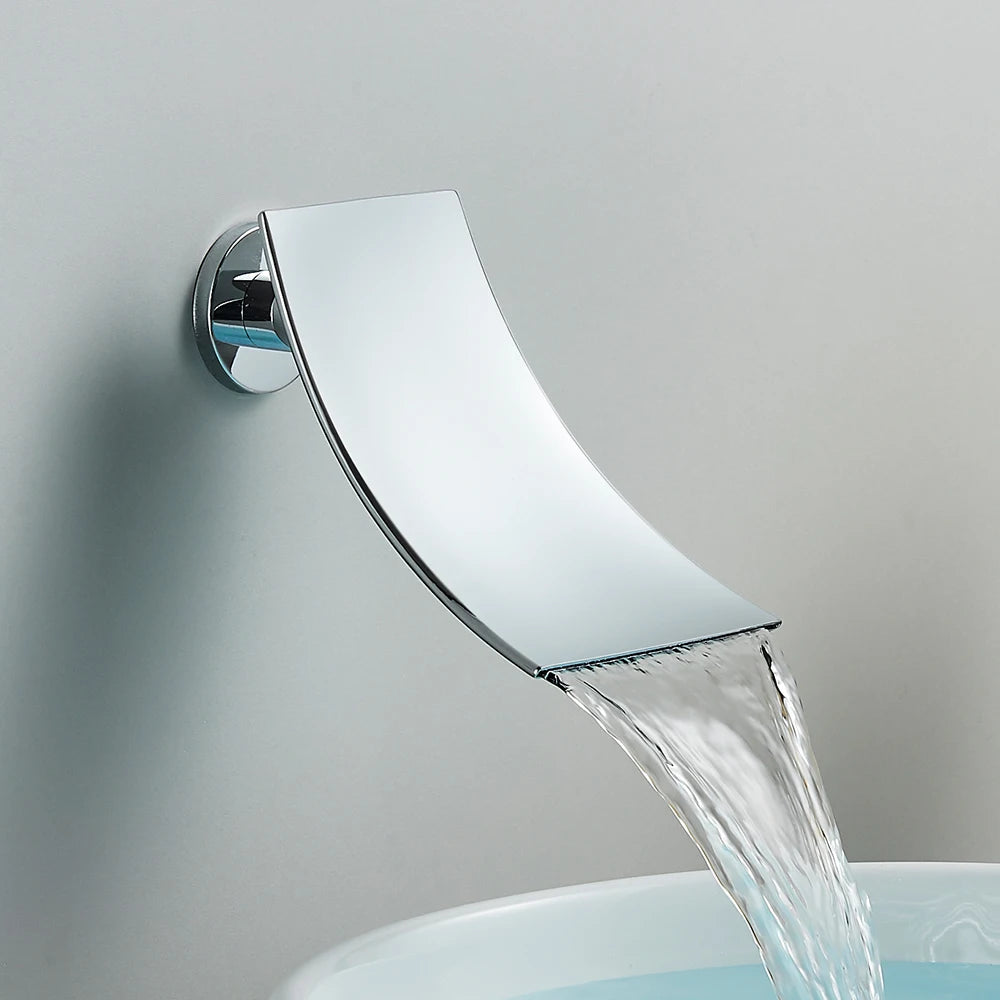 Brass Faucet Spout Black Bath Spout Golden Bathroom Faucet Accessory Waterfall Tub Spout Basin Water Outlet
