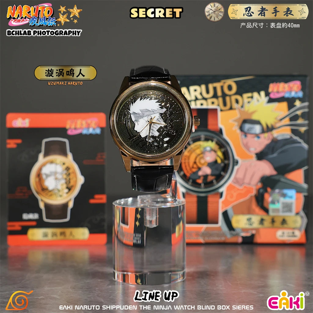 EAKI Hot Original In Stock Naruto Shippuden Kakashi Sasuke Madara Watch Blind Box Anime Figure Trendy Watch Toys Boys Gifts