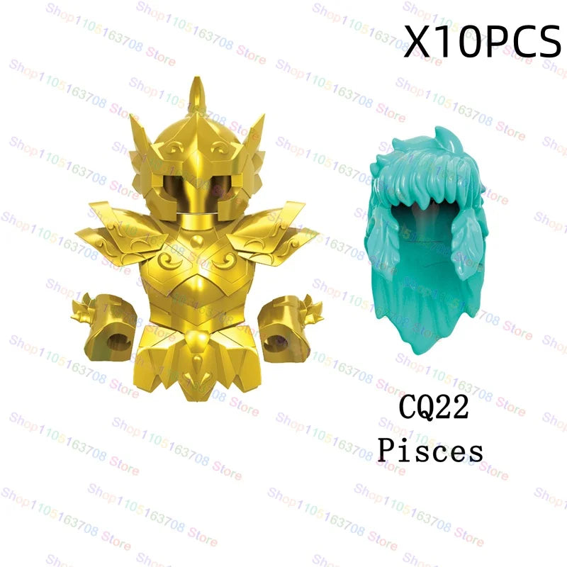 Saint Seiya Japanese Anime Cartoon Bricks Dolls Aiolia Aiolos Model Toys Building Blocks Figures Assembly Toys Gifts CQ11-22