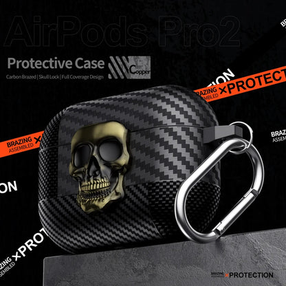 Magnetic Headphone Case with Hook, Durable Protective Cover, Thug Skull Series For Airpods Pro 3 2 1 and Airpods 4