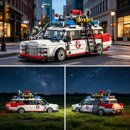 Technical GHOSTBUSTERS ECTO-1 Sets Building Blocks Kit STEM Educational Birthday Gift for Boys Model Assembly Project