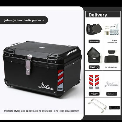 68L Electric Vehicle Trunk Large-Capacity Universal Motorcycle Tail Box Waterproof Electric Bike Delivery Storage Box