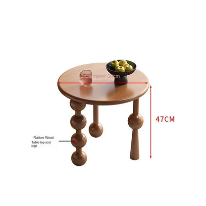 Scandinavian Solid Rubber Wood Table Small Side Table Creative Design Coffee Table Living Room Household Sofa Side Table