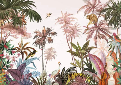 Custom Nordic Southeast Asian American Landscape Wallpaper Guest Restaurant Bedroom Background Jungle Tropical Plant Wall Paper