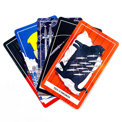 New Black Cat Tarot Deck 78PCS Cat-Themed Tarot Cards Meditation Divination Edition Deck Borad Game Party Games For Cat Lovers