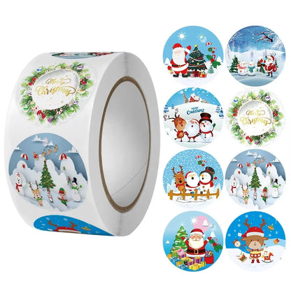 Christmas gift stickers decorative sealing sticker Merry Christmas Reward Self-adhesive labels  Day party