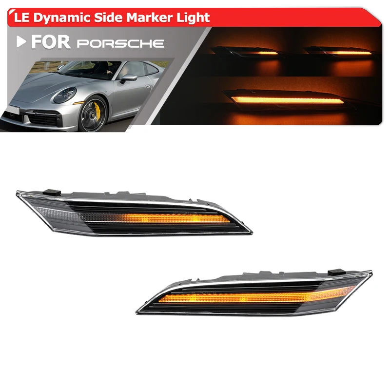 For Porsche 911 992 Carrera 4 S 4S Targa Turbo GT3 2019-2025 Sequential LED Corner Turn Signal Light Amber Sidemarker 992953041C