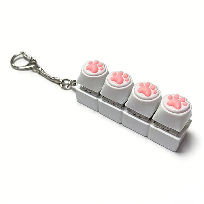 Cute Cat Claw Keychain 4/9 Keys Keyboard Decompression DIY Keyboard Keychain For Gifts