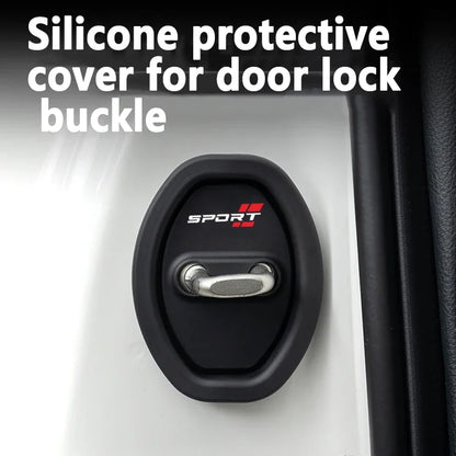 4-Piece Universal Car Silicone Door Lock Buckle Protector | Anti-Collision, Shock-Absorbing & Mute Buffering Pad