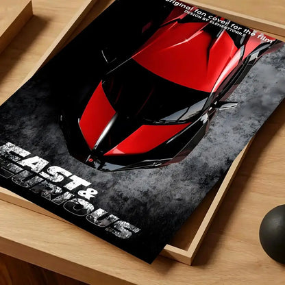 Movie Fast & Furious Poster Self-adhesive Art Waterproof Paper Sticker Coffee House Bar Room Wall Decor