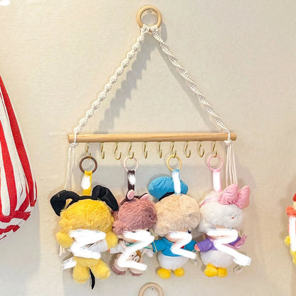 Doll Display Stand Wall Hanging with 30 Hooks Door Hanging Jewelry Holder Necklaces Display Doll Storage Rack
