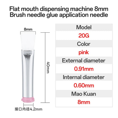 5Pcs 7-8mm Flat Mouth Soft Brush Needle Dispensing Injection Needle Precision Dispensing Machine Glue Coating Needle