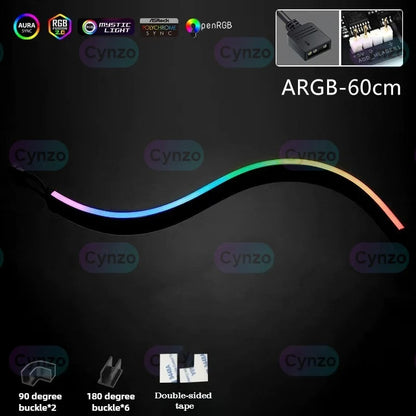 ARGB Motherboard PC Case Decoration 5V LED Strip - RGB Phantom Sync with Screen, AURA Sync Compatible 3Pin LED Strip