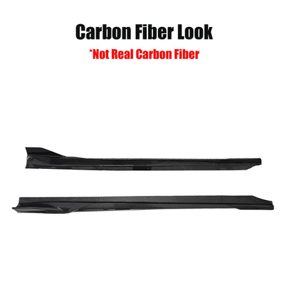 For BMW M2 G87 2023-2025 Side Skirts With Winglet Extension Spoiler Protection Splitters Glossy Black Carbon Fiber Look