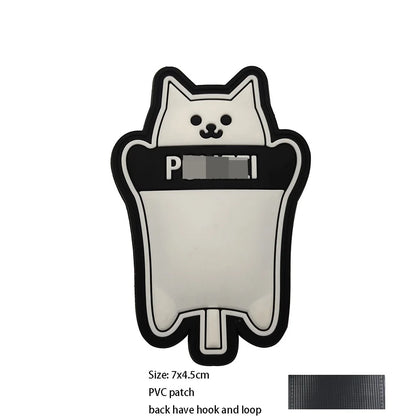 New Outdoor Bag Accessories: Satirical Cat Badge Graffiti Cat 3D PVC Magic DIY Bag Stickers Backpack Hook and Loop Patch