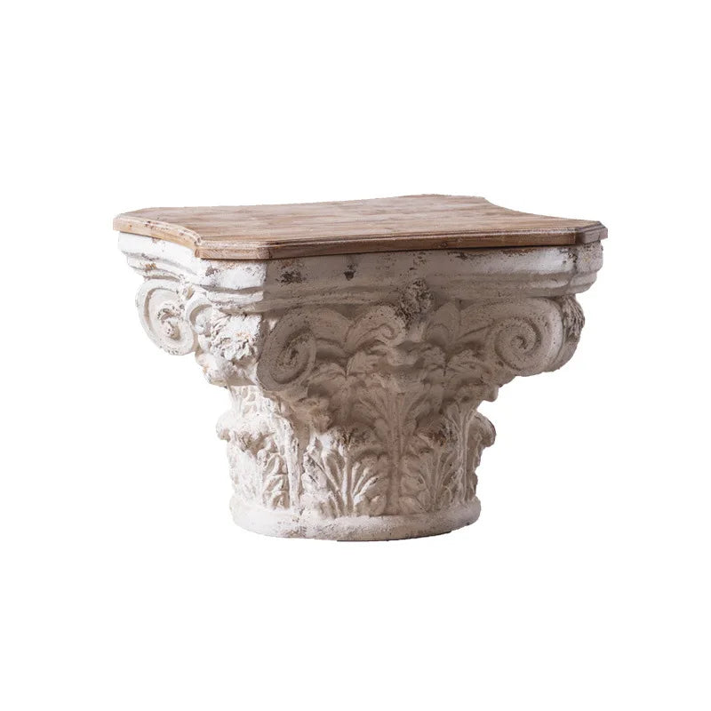wooden stump side table, flower shop dec
oration, flower rack, mall display window, Roman column,
 distressed sofa side table