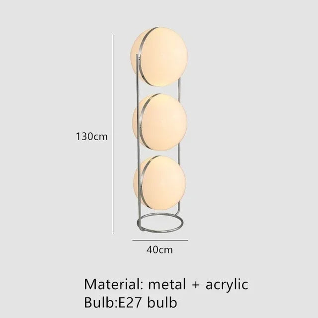 Nordic Designer Garrault Delord LED Floor Lamp Chrome Metal Acrylic Ball Floor Light Living Room Hotel Indoor Decoration Lamp