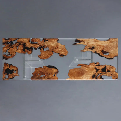Waterfall epoxy resin wooden coffee table rosewood coffee table live edge epoxy resin coffee table