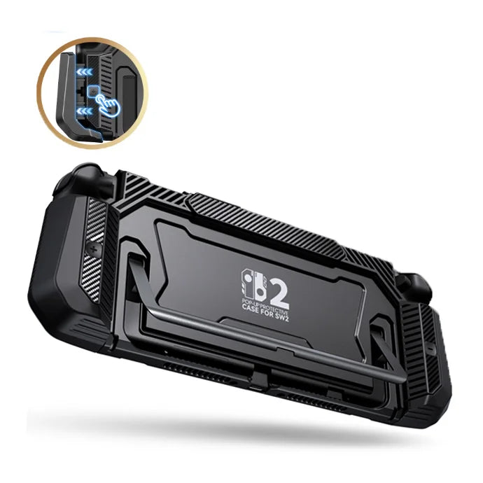 BEBONCOOL Pop-up protective case Upgraded Protective Cover Ergonomic Comfort PC Material Grip Shell Case For Switch 2