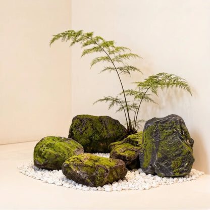 1 Piece PU Moss Simulation Stone Home Decor Photography Prop Performance Artistic Decorative Accessory