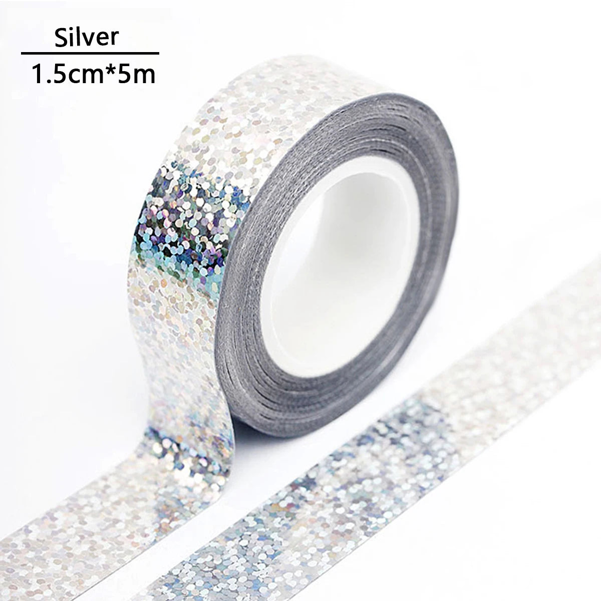 Shiny Laser Masking Washi Tape Decorative Firm Adhesive Tape DIY Scrapbooking Colorful Sticker Label Stationery