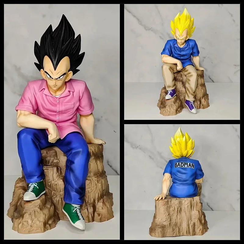 22cm Dragon Ball Figure Vegeta Anime Figure Pink Casual Style Vegeta Figurine Pvc Collection Statue Ornament Toys Model Gift
