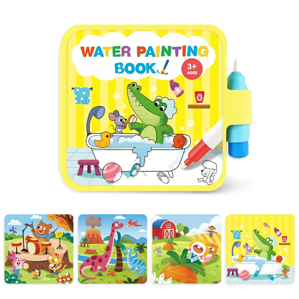 Montessori Toys Reusable Water Drawing Books Coloring Painting Book Drawing Toys Sensory Education Toys for Birthday Gift