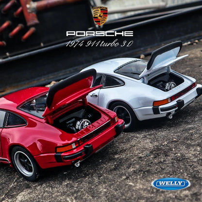 WELLY 1:24 1971 Porsche 911 Turbo 3.0 Alloy Sports Car Model Diecasts Metal Classic Vehicles Car Model High Simulation Kids Gift