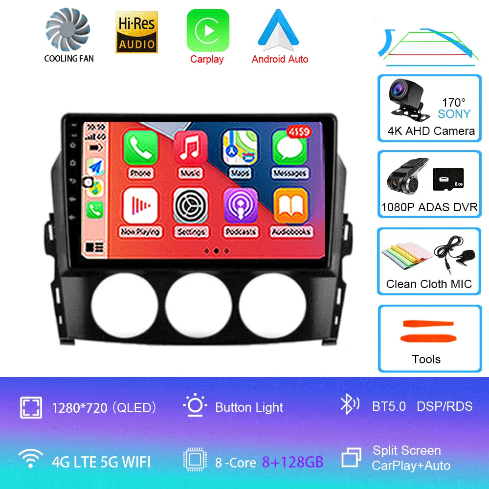 Android 16 Auto Car Radio Video Multimedia Player For Mazda Mx5 2005 - 2012 Navigation GPS Autoradio Head Unit Monitor Carplay