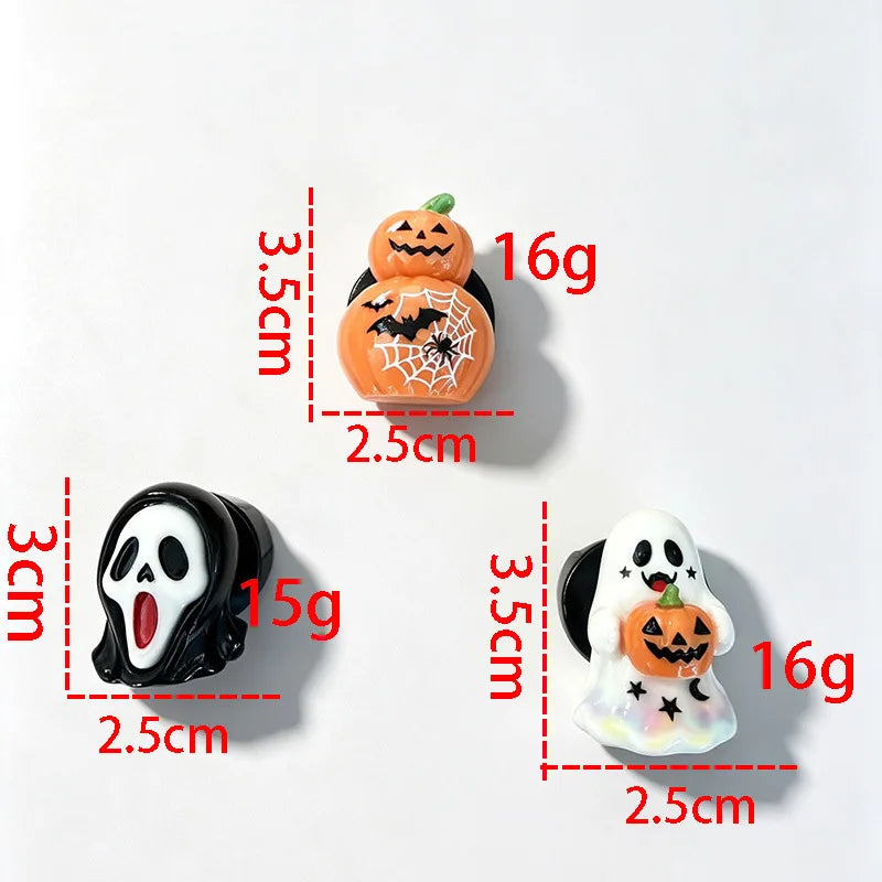 Three-piece Set Car Air Vent Fragrance Ornaments, Halloween Pumpkin Ghost Car Air Freshener Vent Clip, Horror Face Auto Interior