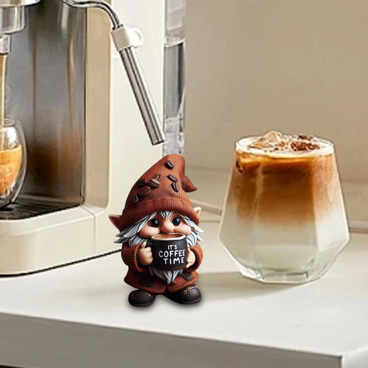 1pcs Coffee Gnomes Coffee Bar Decor Tabletop Kitchen Handcrafted Sculpture Resin Gnomes For Dining Room Coffee-Themed Dwarf