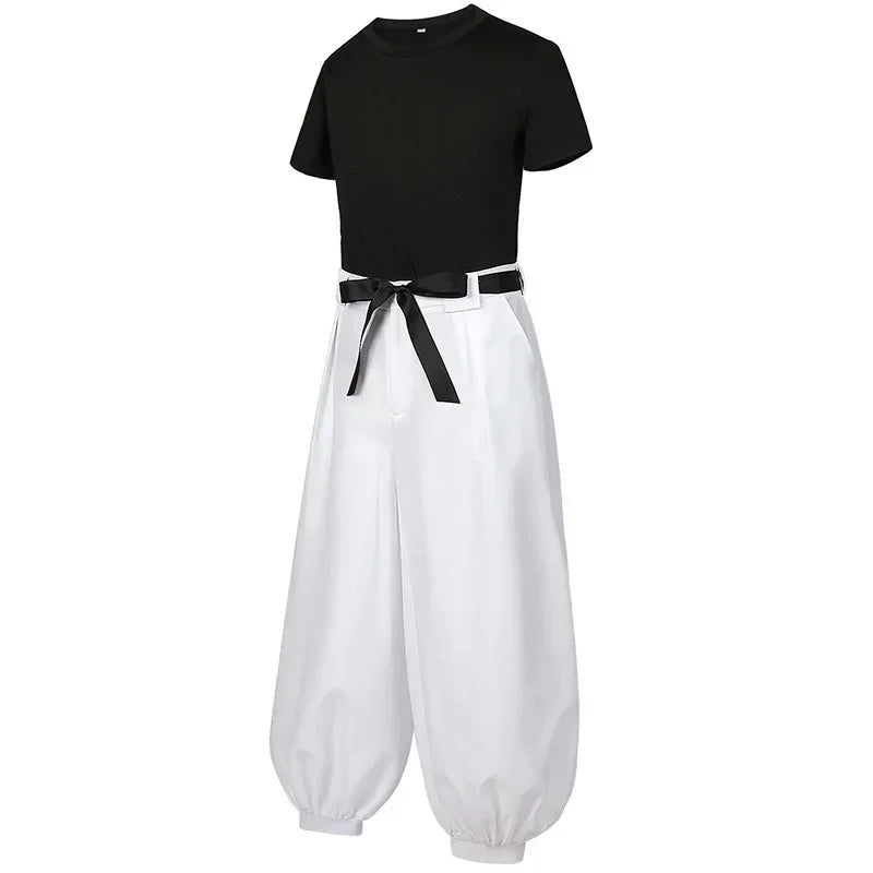 New Jujutsu JJK Manga Anime Fushiguro Toji Satoru Gojo Cosplay Costume Wig T-shirt Pants Rose Net Halloween Christmas