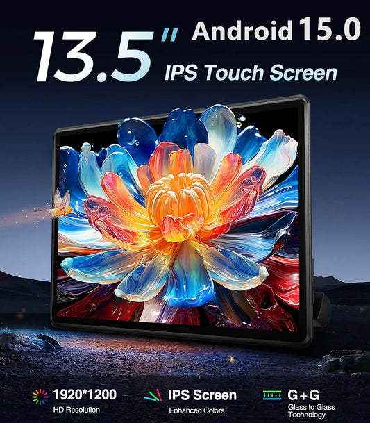 13.5”4K HD Car Headrest Monitor Android15 Video Player 4+64G/8+128G Rear Seat Entertainment TV Tablet 5Ghz WiFi/Bluetooth HDMI