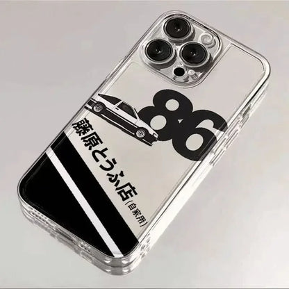 INS Hot Initial D JDM AE86 Phone Case For iPhone 17 16 15 11 12 14 13 Pro Max Mini X XS XR 7 8 Plus Air SE4 17E Silica Covers