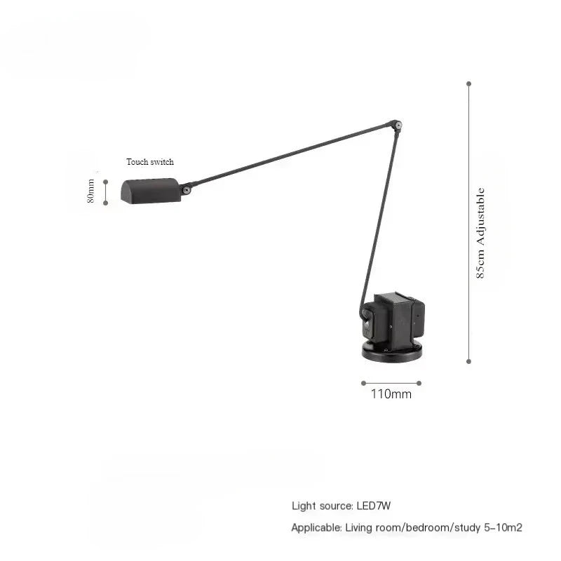 Modern Italian Design Floor Lamp Simple Retro Style Living Room Study Adjustable Swing Arm Reading Table Lamp Home Decor LED
