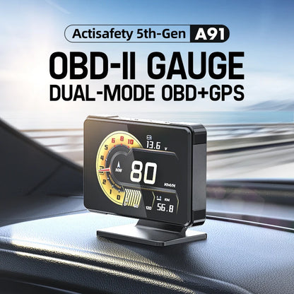 New Car Meter A91 HUD Voltage Speed RPM Turbo Oil Temp Gauge Headup Display for Car Electronicos Hud Display