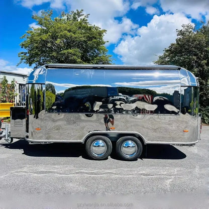 Mobile Kitchen Food Truck Trailer Pizza Oven Griddle Outdoor Stainless Steel Construction Customizable Sale