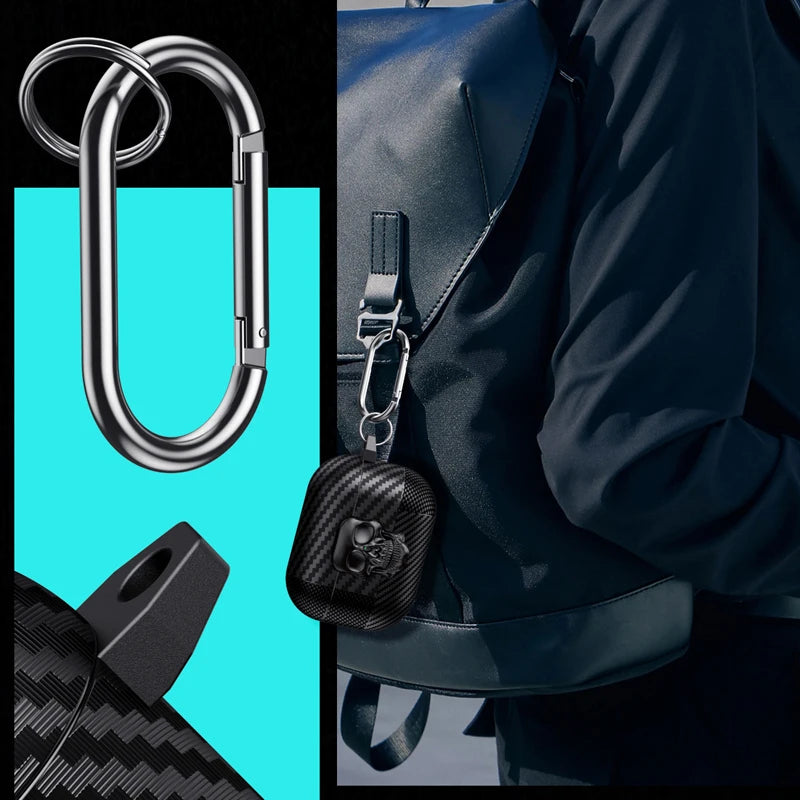 Magnetic Headphone Case with Hook, Durable Protective Cover, Thug Skull Series For Airpods Pro 3 2 1 and Airpods 4
